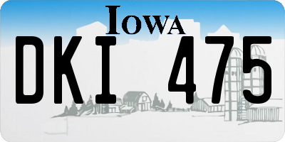 IA license plate DKI475