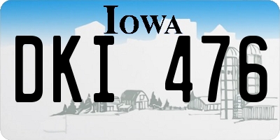 IA license plate DKI476