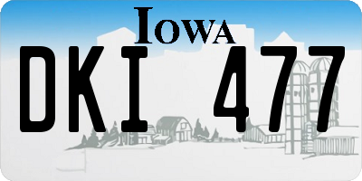 IA license plate DKI477