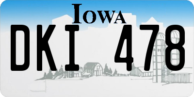 IA license plate DKI478