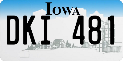 IA license plate DKI481