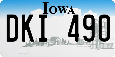 IA license plate DKI490