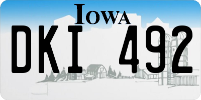 IA license plate DKI492