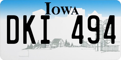 IA license plate DKI494