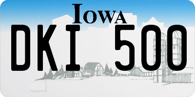 IA license plate DKI500