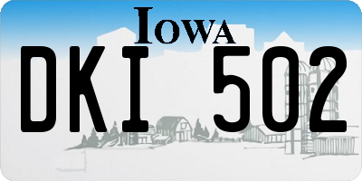 IA license plate DKI502