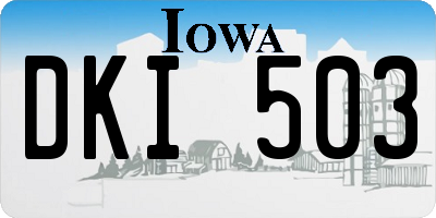 IA license plate DKI503