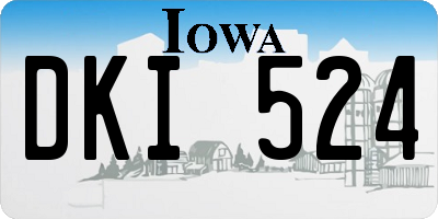 IA license plate DKI524