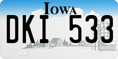 IA license plate DKI533