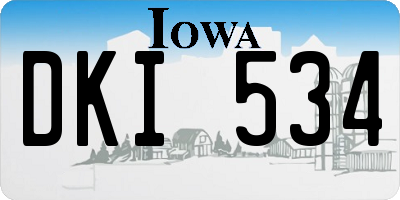 IA license plate DKI534