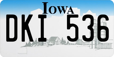 IA license plate DKI536