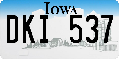 IA license plate DKI537
