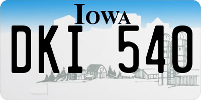IA license plate DKI540