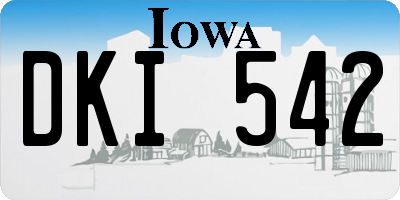 IA license plate DKI542