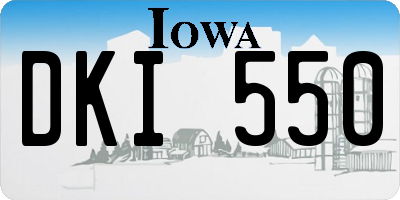 IA license plate DKI550