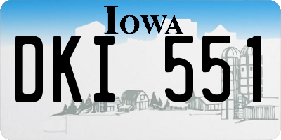 IA license plate DKI551