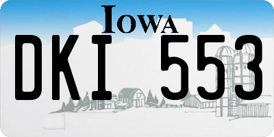 IA license plate DKI553
