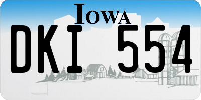 IA license plate DKI554