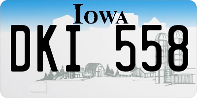 IA license plate DKI558