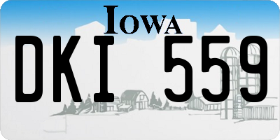 IA license plate DKI559