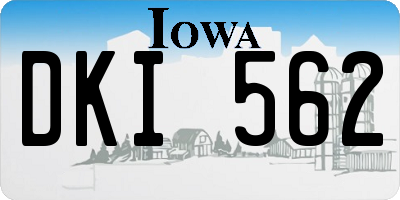 IA license plate DKI562