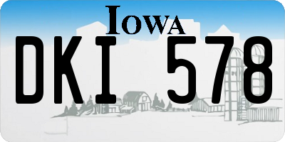 IA license plate DKI578