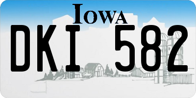 IA license plate DKI582