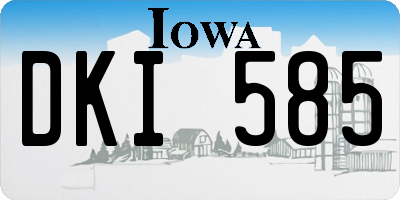 IA license plate DKI585