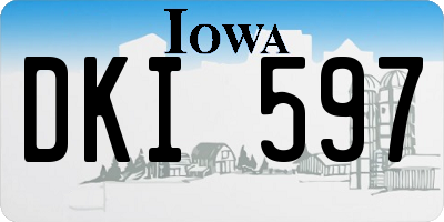 IA license plate DKI597