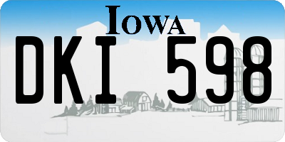 IA license plate DKI598