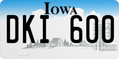 IA license plate DKI600