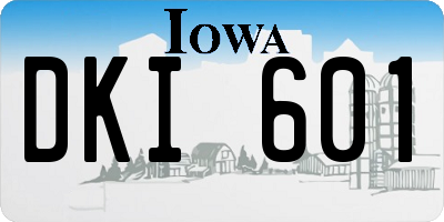 IA license plate DKI601