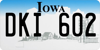 IA license plate DKI602