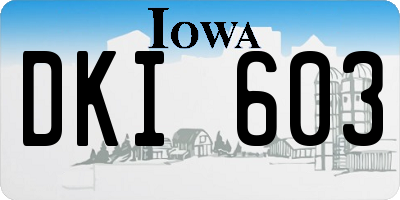 IA license plate DKI603