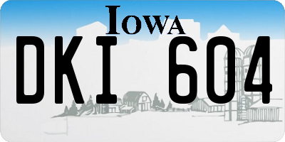 IA license plate DKI604