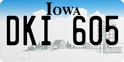 IA license plate DKI605
