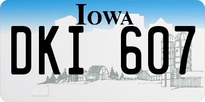 IA license plate DKI607