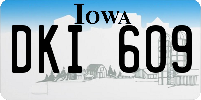 IA license plate DKI609