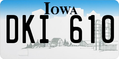 IA license plate DKI610