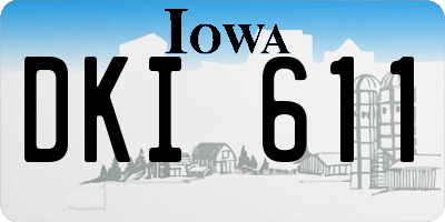 IA license plate DKI611