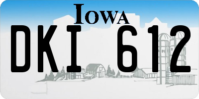 IA license plate DKI612