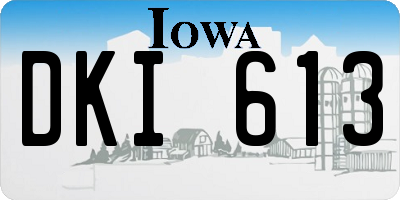 IA license plate DKI613