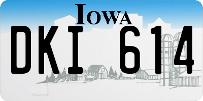 IA license plate DKI614