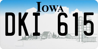 IA license plate DKI615