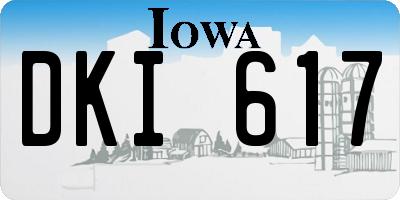 IA license plate DKI617