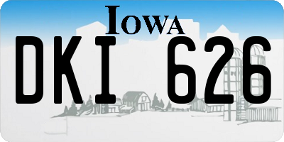 IA license plate DKI626