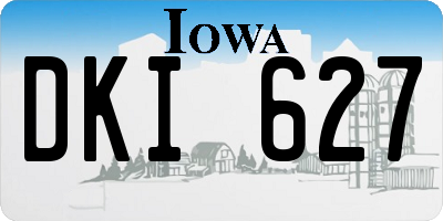 IA license plate DKI627