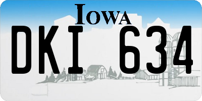 IA license plate DKI634