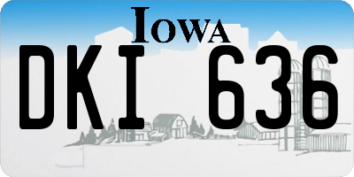 IA license plate DKI636
