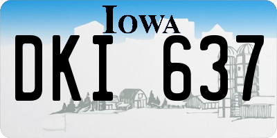 IA license plate DKI637